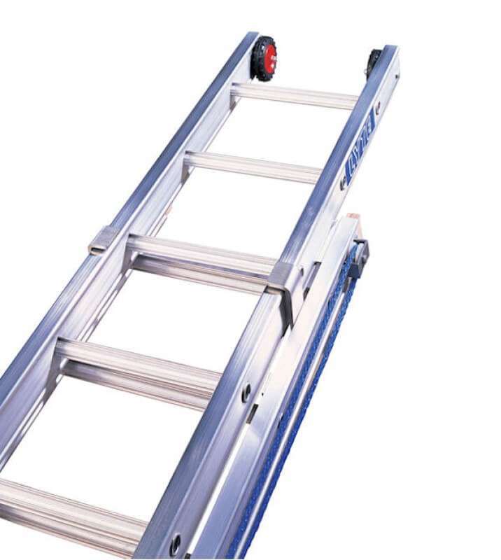 Heavy Duty Double Extension Rope Operated Aluminium Ladder