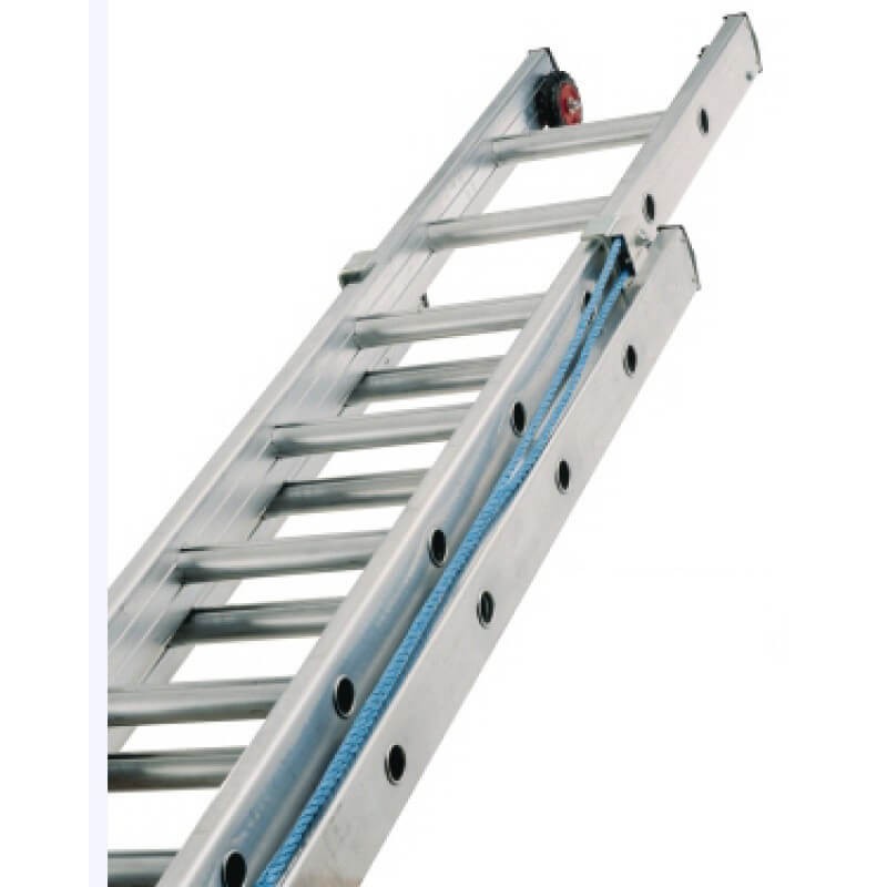 Heavy Duty Triple Extension Rope Operated Aluminium Ladder